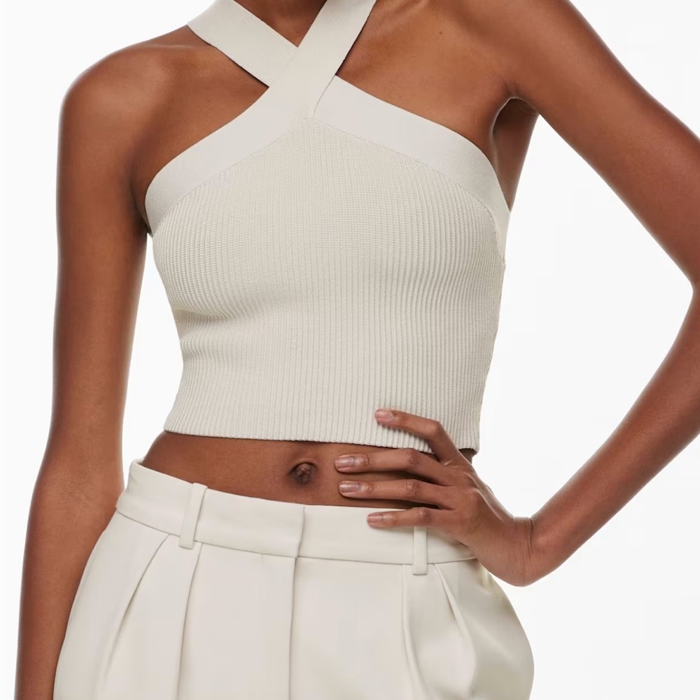 Aritzia Sculpt Knit Criss Cross Cropped Tank